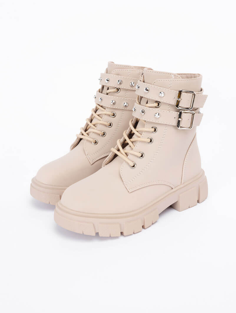 Bottines lanieres cloutees sale